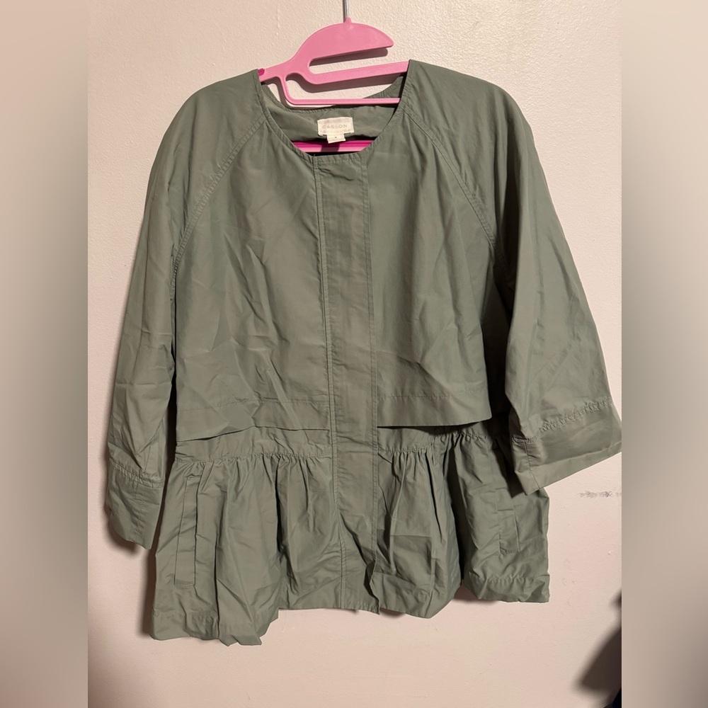 Caslon green raincoat